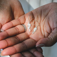 Caribbijou Seahorse Earring Hanging Short - Earring - Caribbijou Island Jewellery