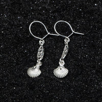 Small Clam with extender Bar Long Earring - Earring - Caribbijou Island Jewellery