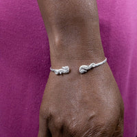 Extra Light Bangle with Seahorse and Calypso Pattern - Bangle - Caribbijou Island Jewellery