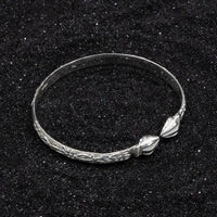 Flat Bangle Grape Vine Pattern Cocoa Pod Heads - Bangle - Caribbijou Island Jewellery