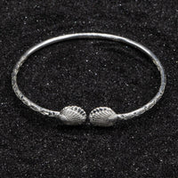 Light Large Clam Shell Bangle with Calypso Pattern - Bangle - Caribbijou Island Jewellery