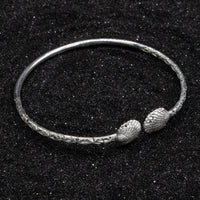 Light Large Clam Shell Bangle with Calypso Pattern - Bangle - Caribbijou Island Jewellery