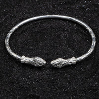 Medium Snake Heads Bangle with Diamante Pattern - Bangle - Caribbijou Island Jewellery